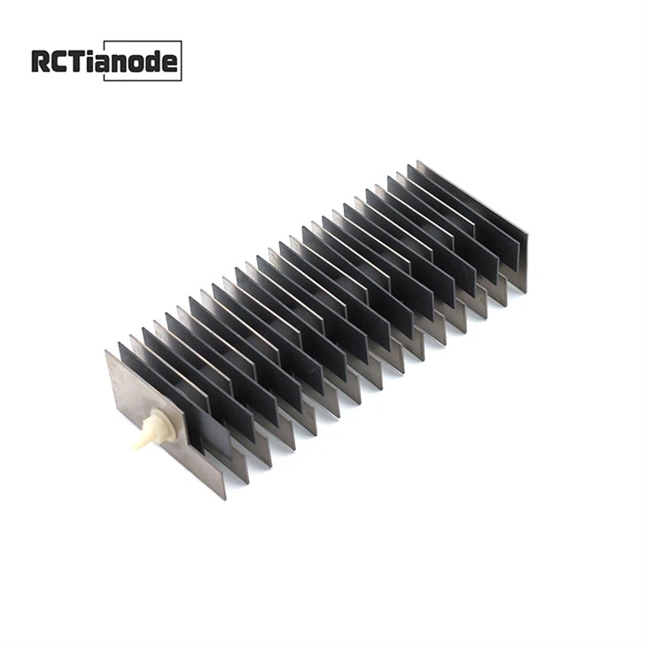 Placas de ánodo de titanio para celdas de electrólisis recubiertas de rutenio e iridio